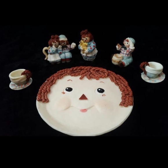 Raggedy Ann and Andy Mini Tea Set 1994 With Original Box - Picture 5 of 11